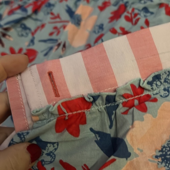 MATILDA JANE Squeaky Clean Pink/Blue Tiered Ruffle Shower Curtain w/hooks, GUC. - Picture 7 of 10